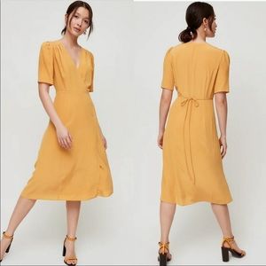 ARITIZIA WILFRED MIRABELLE DRESS SZ 4 IN CAIRO GOLD